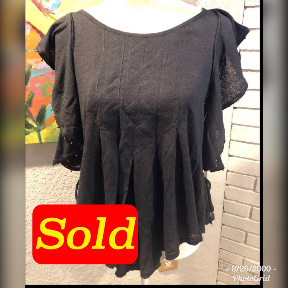 Free People Tiny Bells Ruffled Cropped Top - Picture 1 of 5